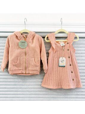 Viverano Organic Cotton Pink Knit Bundle 12–24M NWT Boutique Baby Girl